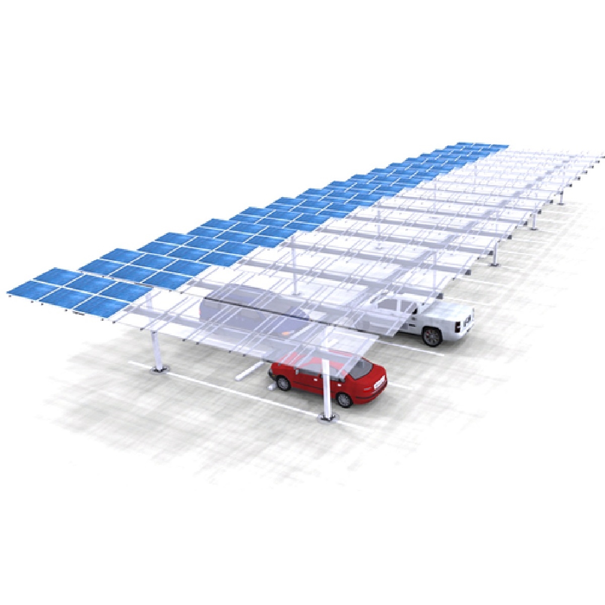 Carport Structures Solar Carport Double Purlin Over W End Cantilever