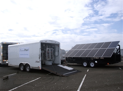 Solar Hybrid Powered Seawater Desalination + Bagging Trailer