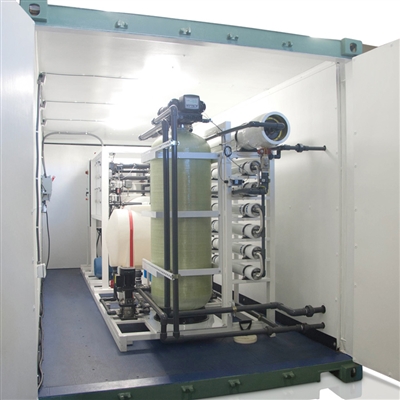 SWRO-5GPM-7KGPD-45KTDS-CNT Containerized 7200 GPD/ 27 M3/day Seawater Water Reverse Osmosis Desalination System
